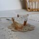 Paire de salière et poivrier vintage barbotine panier de linge