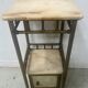 Art Deco bedside table in brass and veined marble, 20th century