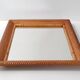 Vintage mirror 1950 in honeycomb-style carved wood
