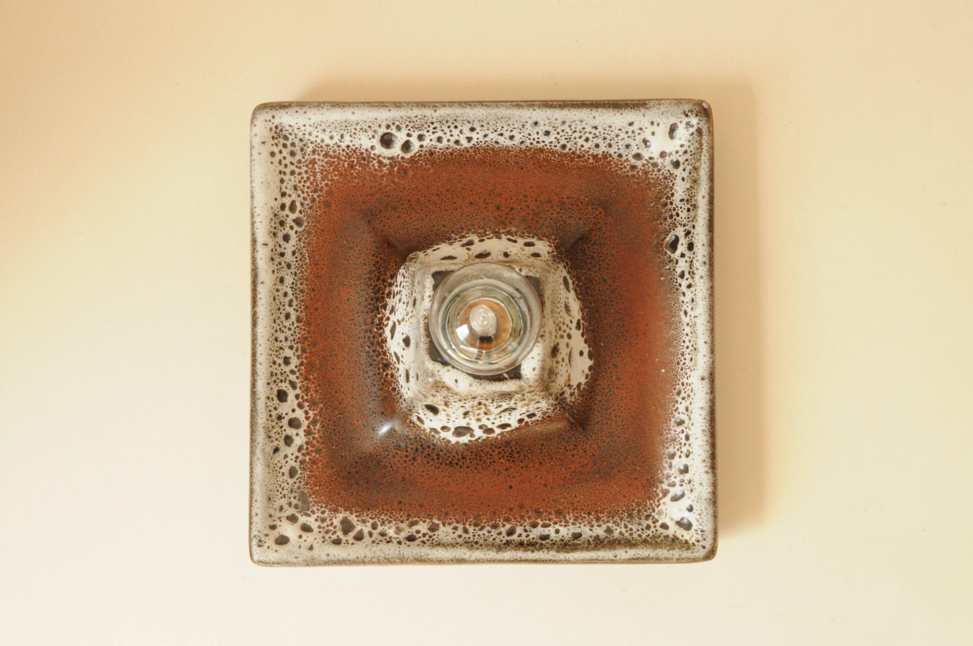 Fat Lava Brutalist Wall Lamp - 70s - Vintage Ceramic Wall Lamp