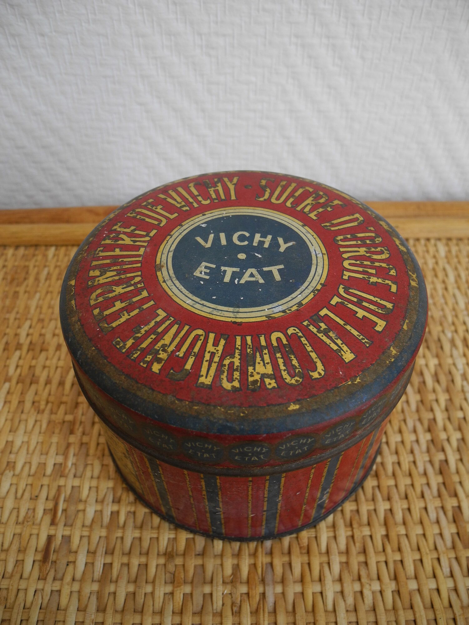 4 old boxes Vichy old tin boxes deco retro kitchen grocery store restaurant