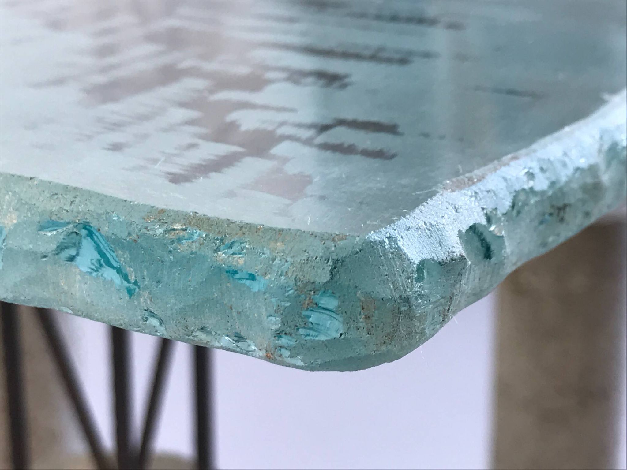 Table en béton et verre meulé, Italie 1980