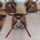 5 chairs in wood and black faux leather, Scandinavian style