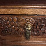 Large art deco dresser with marble top and mirror