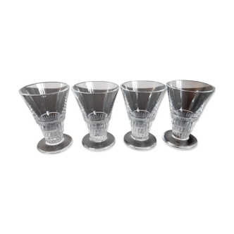 Lot de 4 verres en cristal années 40