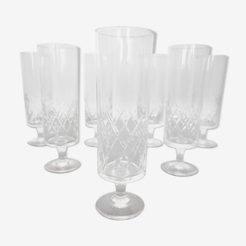 Lot of crystal champagne flutes