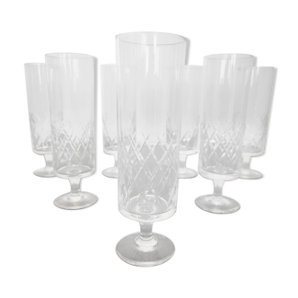 Lot of crystal champagne flutes