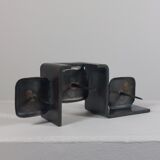 Vintage brutalist bronze candlestick by Wolfgang Bergmeister