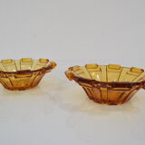 Set of two bowls/bohemia glass, 1950´s
