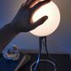 Lamp sphere of frosted glass, chrome steel, art deco, 1950