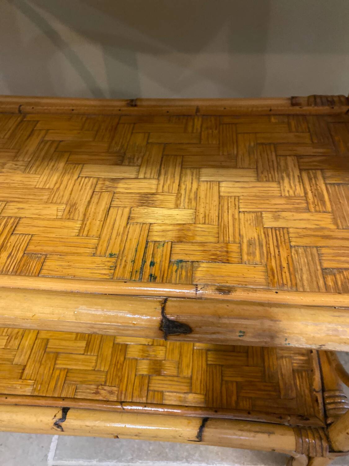 Vintage rattan shelf