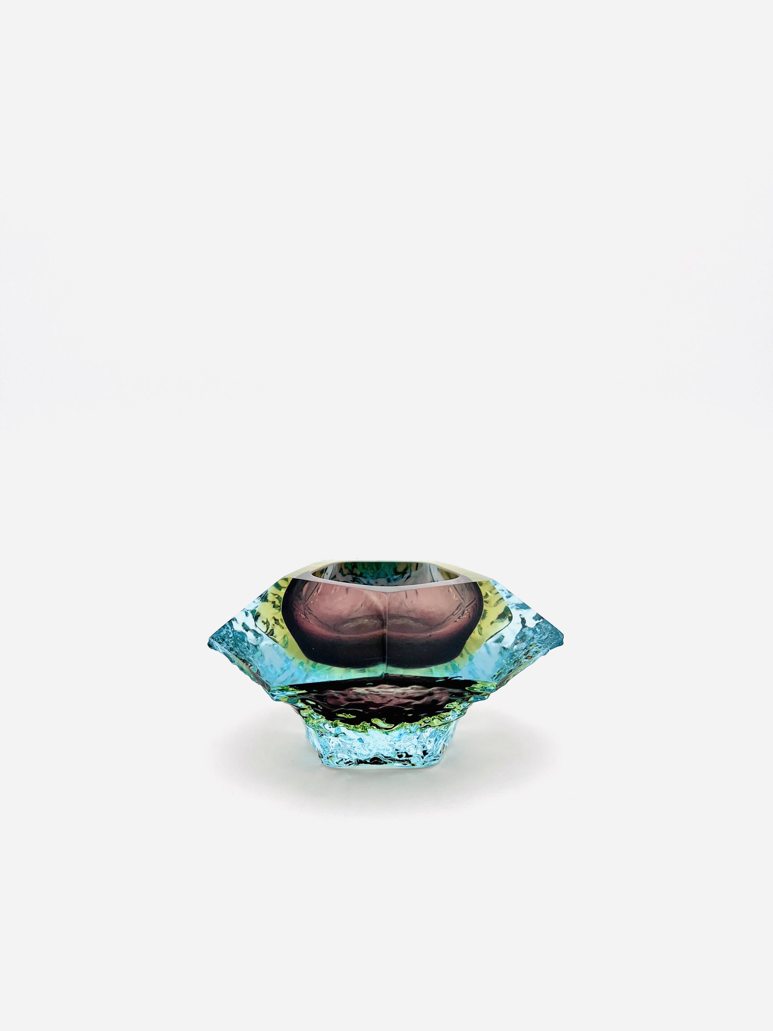 Alessandro Mandruzzato Murano Sommerso Ice Design Bowl