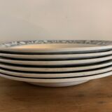 6 hollow plates art nouveau Creil and Montereau Labrador Warsaw 19th