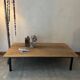 Wooden coffee table with metal legs