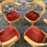 4 chairs Bentwood restaurant armchairs vintage 80s French bistro bentwood a