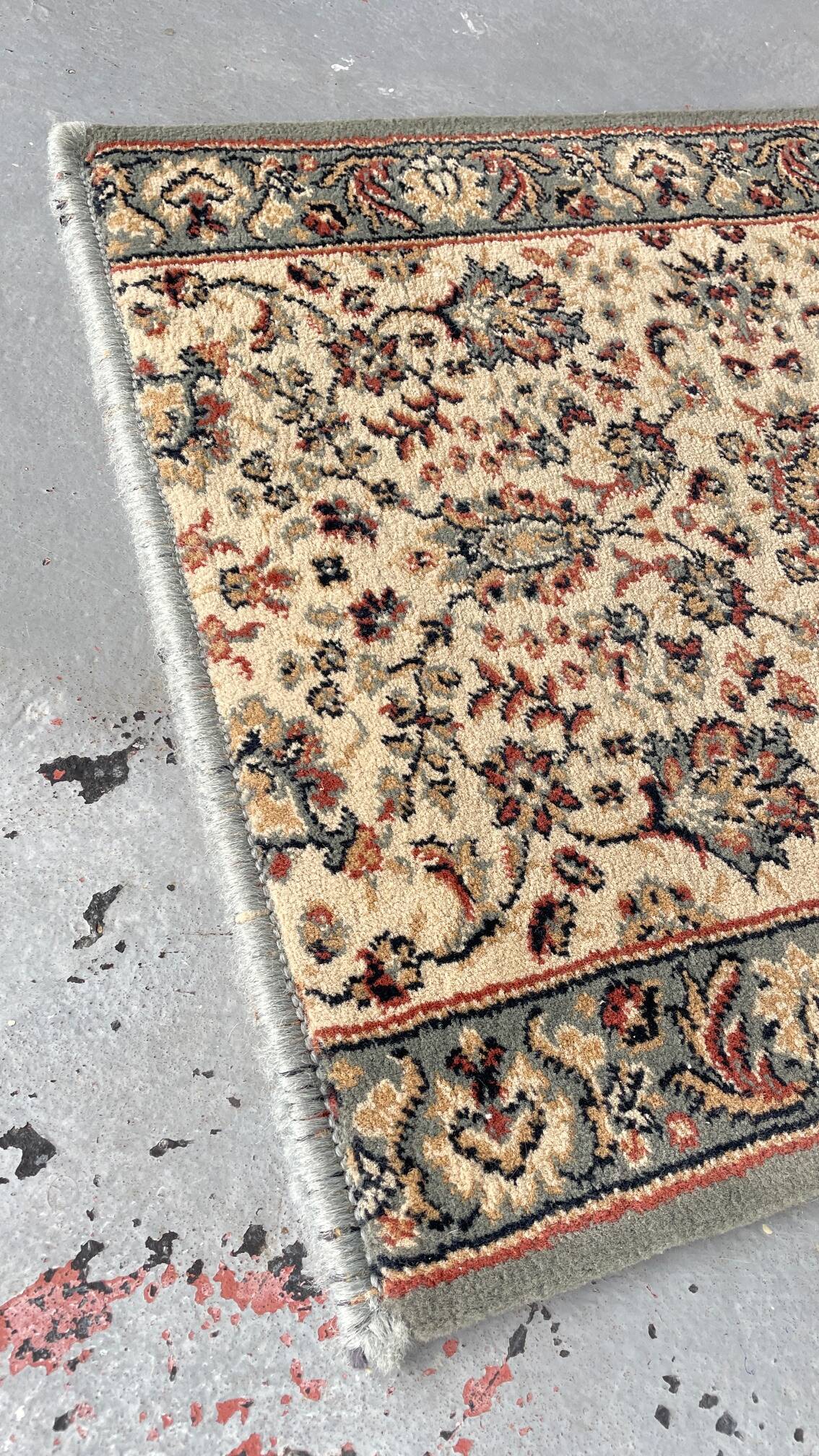 Vintage Beige Grey-Blue Runner Rug