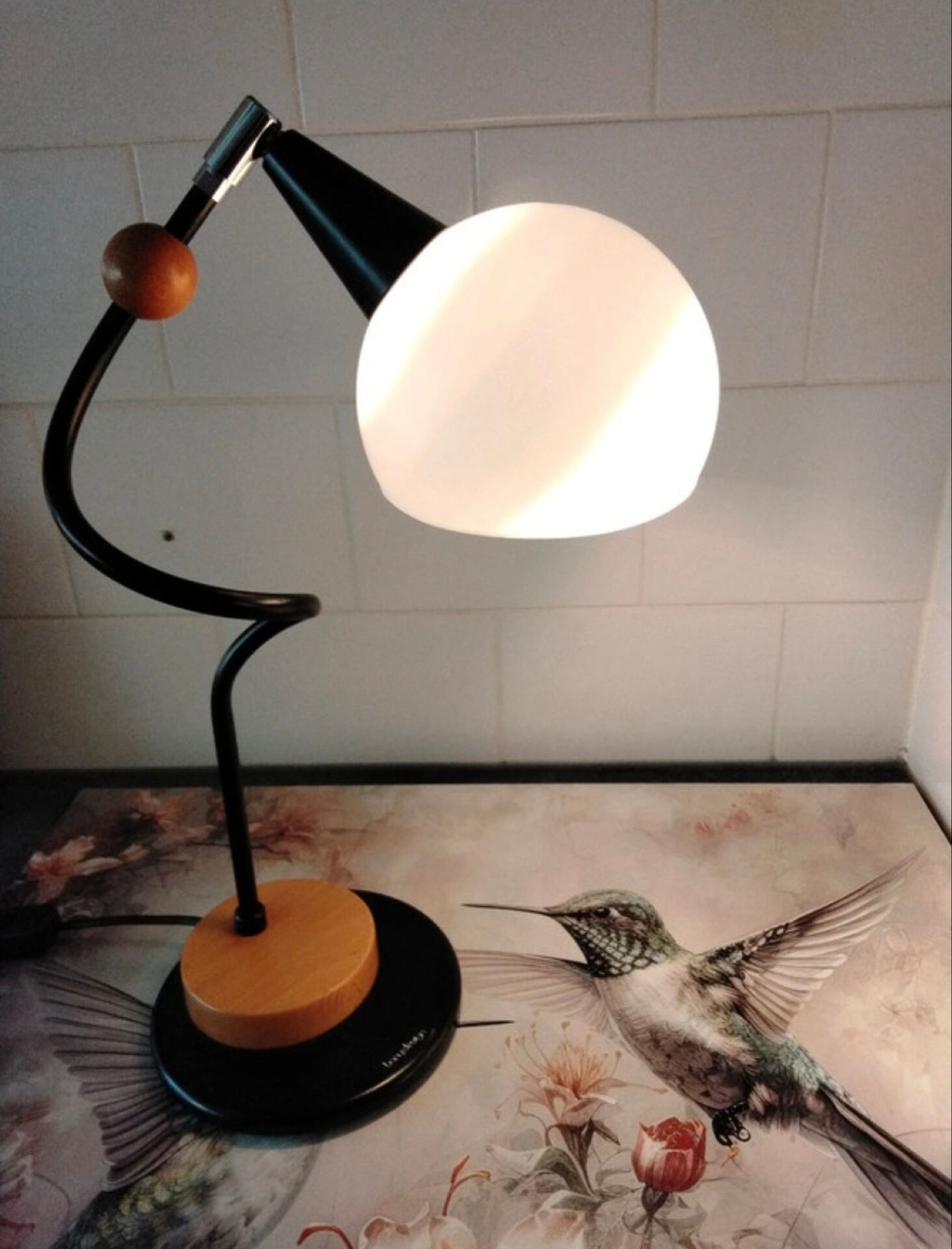 Magnificent vintage lamp with a bony design.