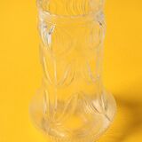 Vintage Pressed Glass Vase / Mid-Century Floral Pattern / Glass Union 1960s