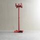 Postmodern red stained pine wood coat hanger