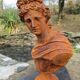 Cast iron bust of a 19th century roman woman