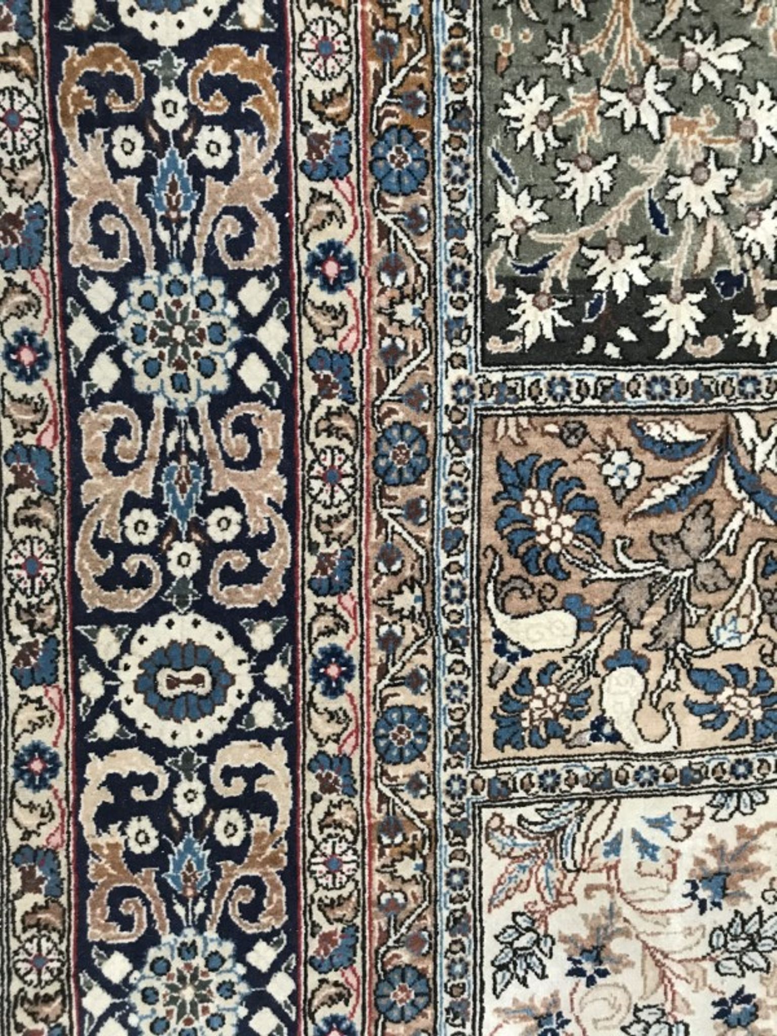 Old Persian Ghoum handmade carpet 207 X 303 cm