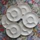 6 vintage Gien white slip earthenware artichoke plates