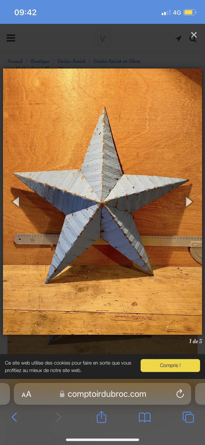 Blue amish star 56cm