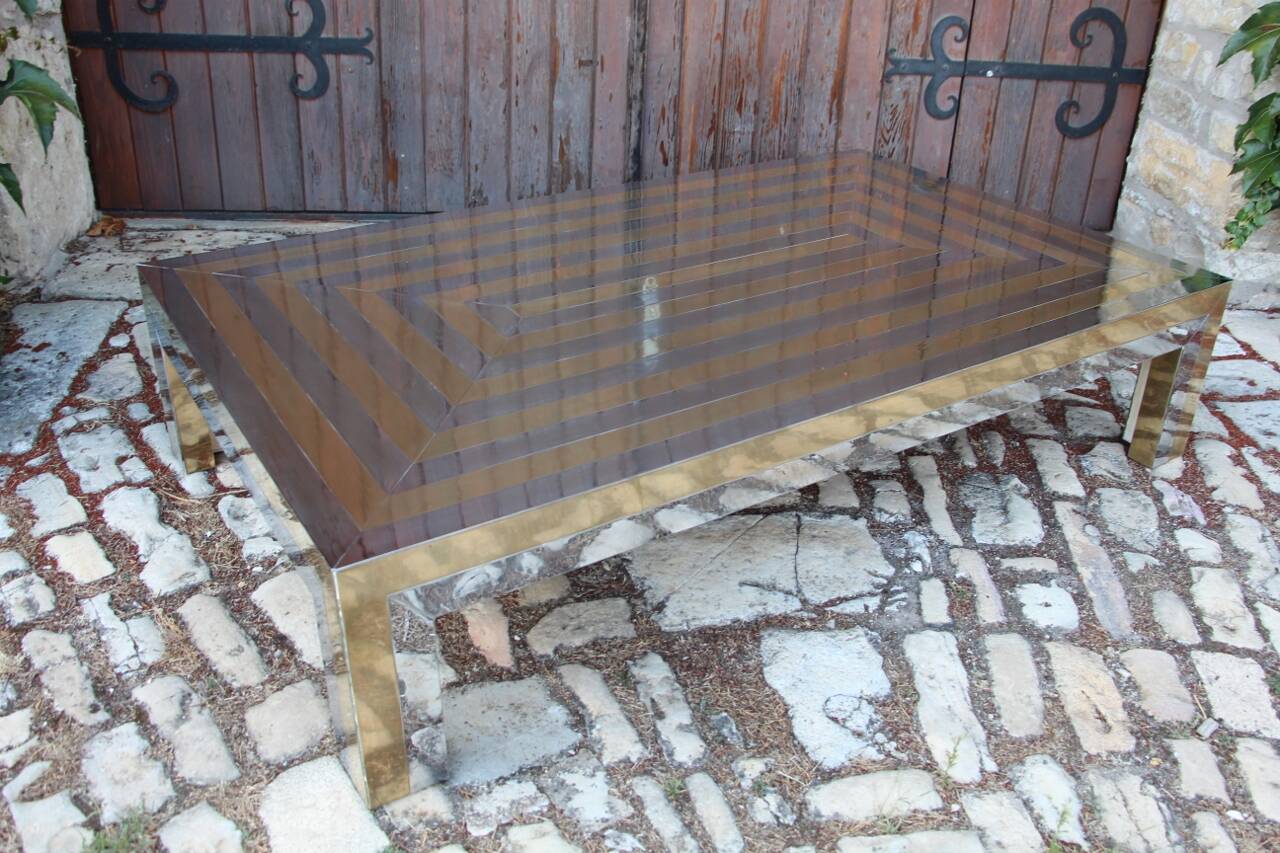 Grande Table Basse Années 70 Attribué A La Maison Jansen