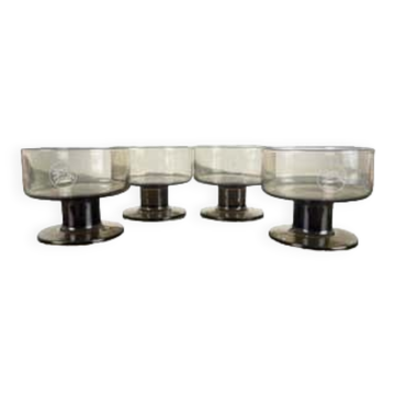 Champagne or dessert coupe bearing the Mobil Pegasus logo, 1970, France
