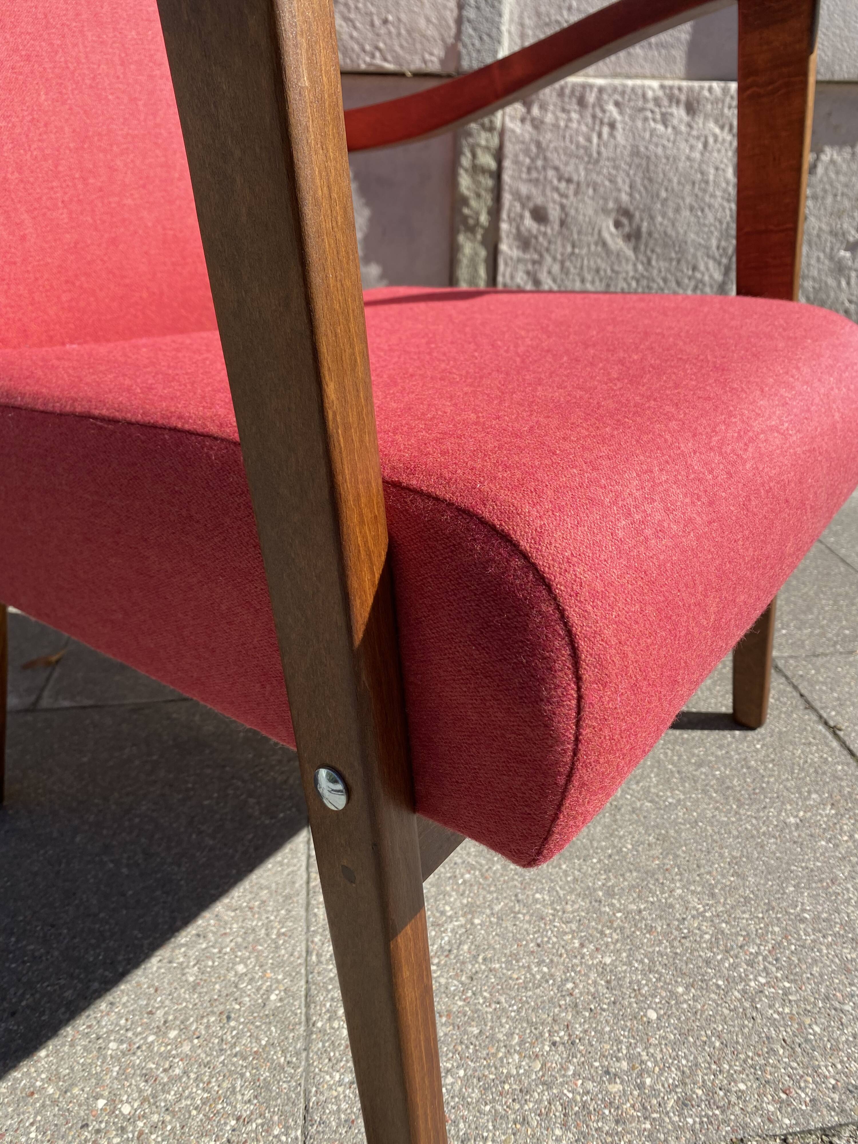 Armchair from the 1960s, Polish People's Republic, after complete renovation, wool.