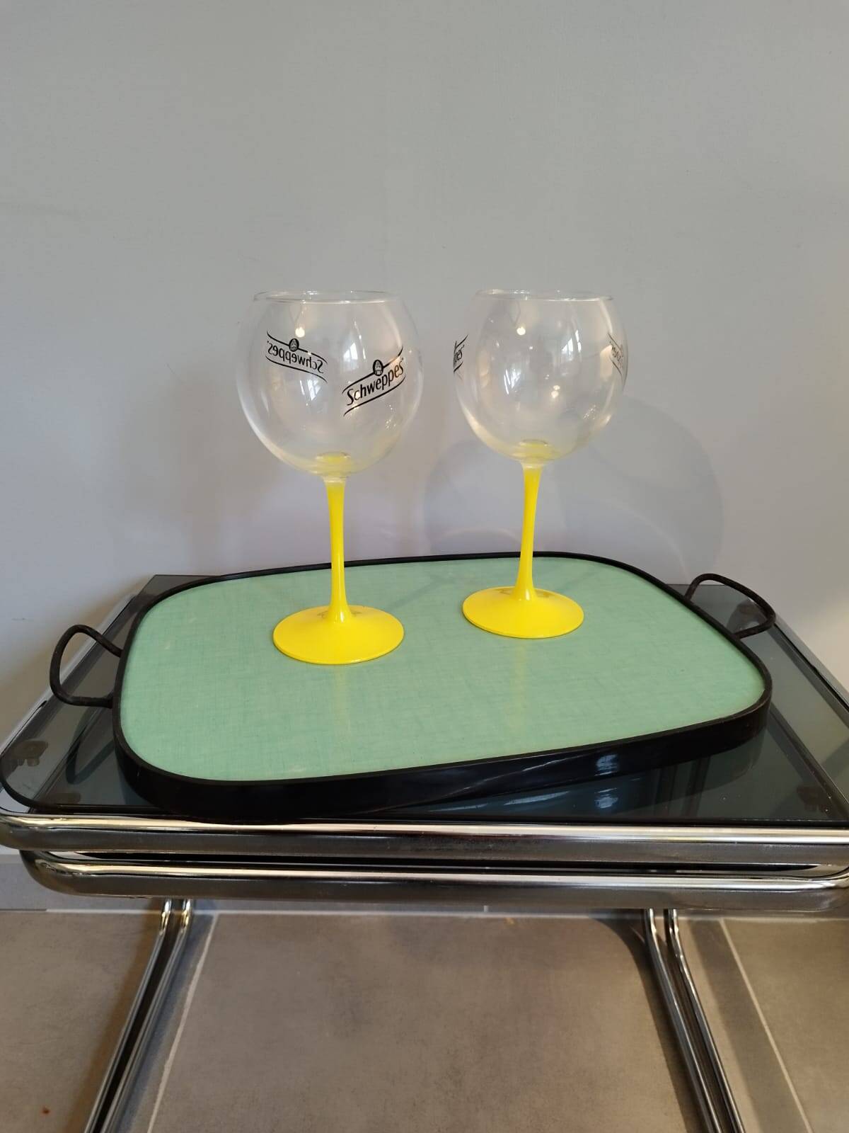 Vintage green formica tray