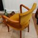Fauteuil chaise bridge ancien moutarde