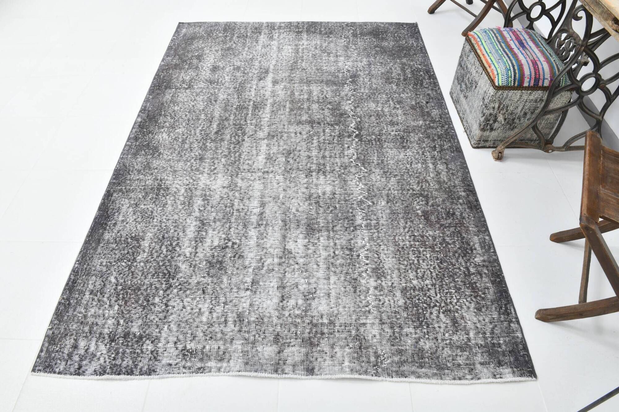 5x8 Rug For Office Distrressed Shabby Chic Antique Vintage Rug, 164x239Cm
