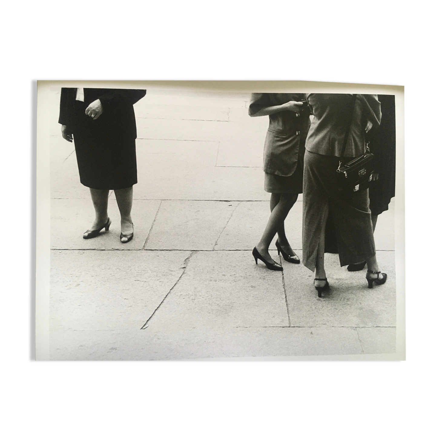 Fashion print 80s. women on the street