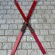 Paire de skis vintage en bois L=170cm