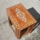Series of 4 wooden trundle tables with mother-of-pearl inlays, Orient XXth