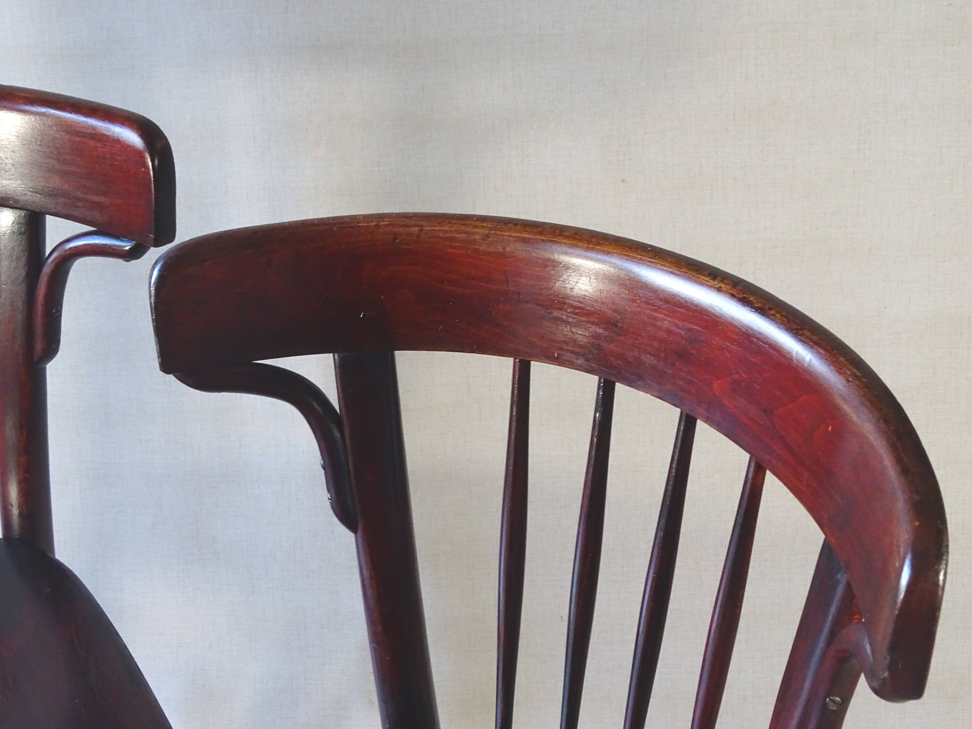 Two Art Deco Thonet bistro chairs, Model A 429.