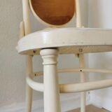 Vintage Thonet Bentwood Dining Chair: Cane Seat, Yellow Fabric Back