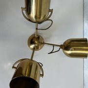 Brass ceiling light with 3 adjustable spotlights by Florian Schulz, Germany, 1970s