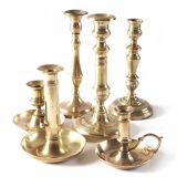 Brass candle holder bobeche and cup