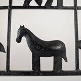 Animal Screen Att. Atelier Marolles and Jean Touret in Wrought Iron 1950s