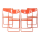 Timeless TED folding chairs by Niels Gammelgaard for IKEA from the 1970s in red (set of 4)