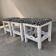 Set of 3 antique solid wood stools restored