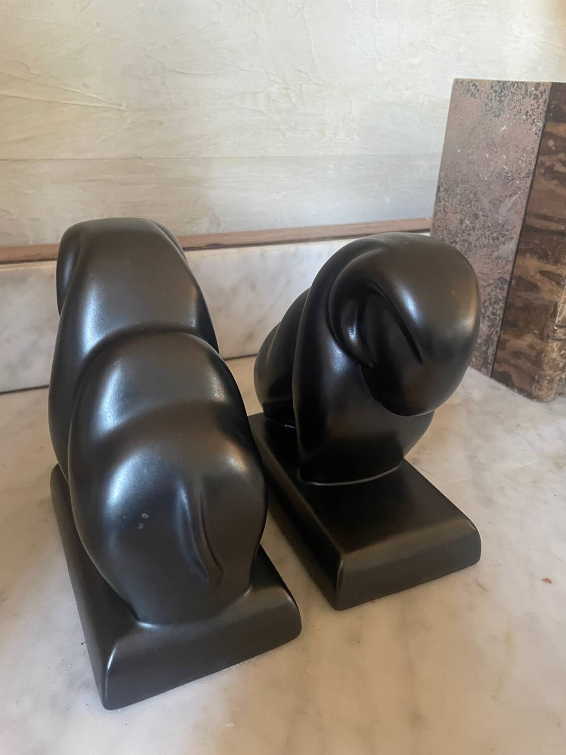Pair of CAB Art Deco Ceramic Ram Bookends