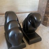 Pair of CAB Art Deco Ceramic Ram Bookends