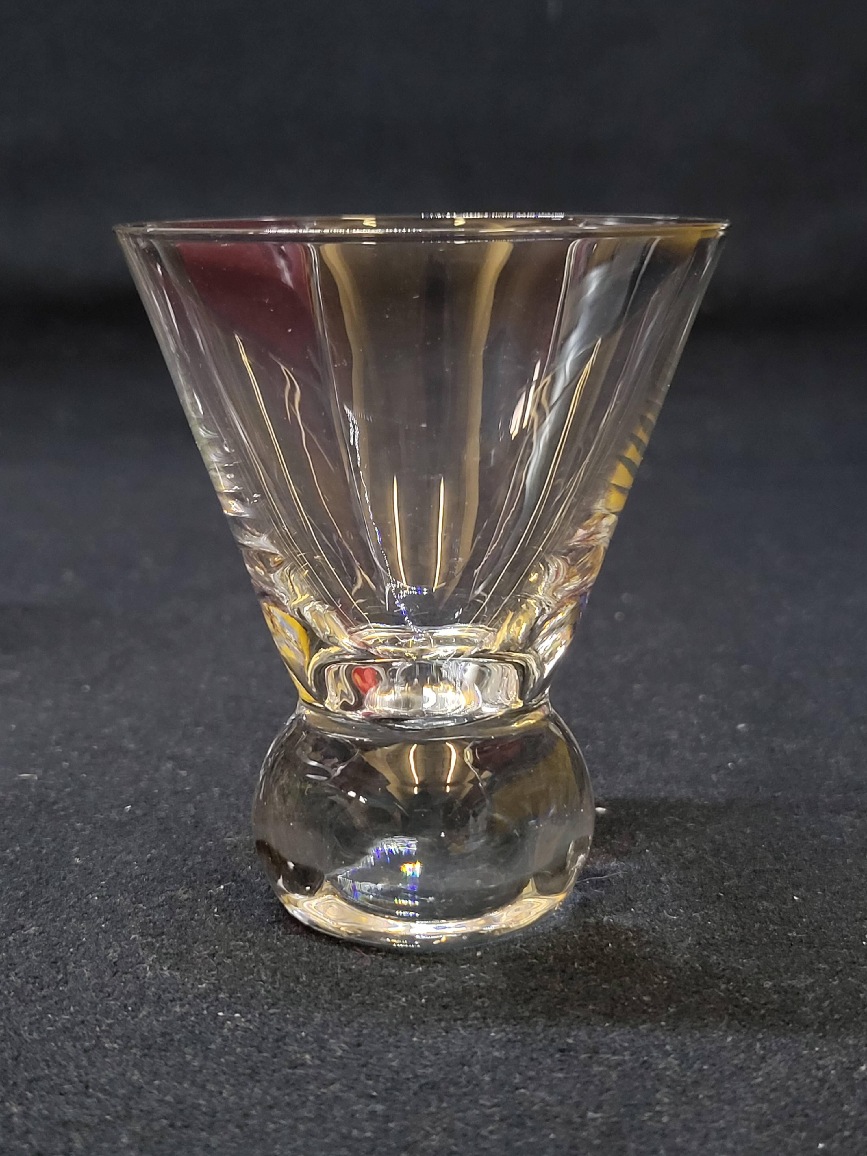 8 Vintage Digestif Shot Glasses with Ball Foot