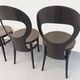 Set of 4 vintage Mouette chairs by Baumann in black wood from the 1960s.