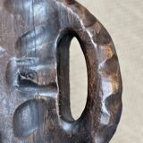 Rustic gouged wood stool