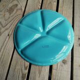Fondue Plate Le Creuset in Turquoise Blue Ceramics