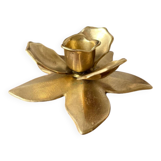 Small brass “flower” candle holder